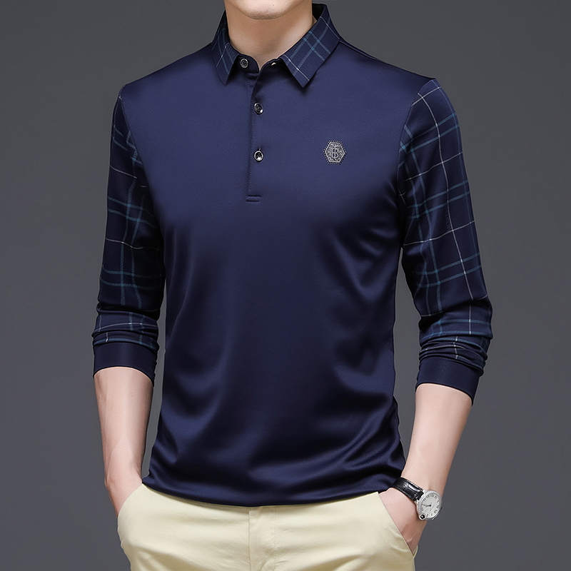 Marca de moda de polos masculina Camisa pólo de algodão puro color
