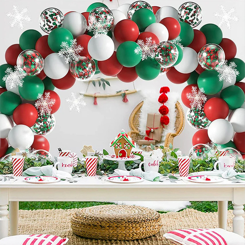 Décoration de fête Ballon de Noël Arche Vert Or Boîte Rouge Bonbons Ballons Guirlande Cône Explosion Étoile Feuille Année Christma Décor 220908