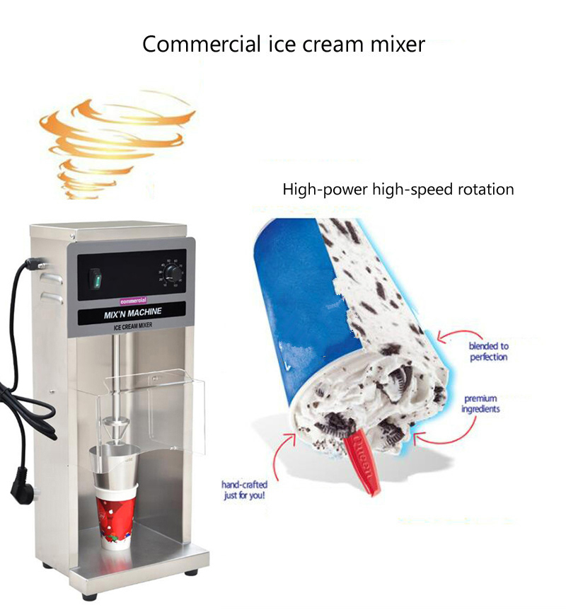 220V Yogurt Real Fruits Commercial Ice Cream Blender Machine Stainless