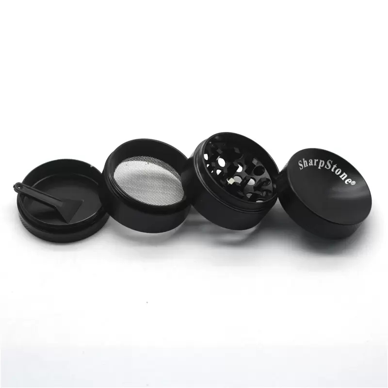 Accessoires pour fumeurs broyeurs à poivre en gros Backwoods Sharpstone Herb Grinder 4 Couches 40/50/55 / 63mm Métal En Alliage De Zinc Concasseur À Tabac Broyeurs À Herbes Secs OEM