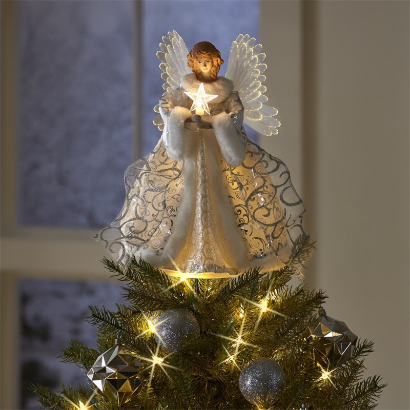 زينة عيد الميلاد 25x22 سم شجرة أكريليك الذهبي دمية دمية أعلى الحلي قلادة الهدية عيد الميلاد 220908