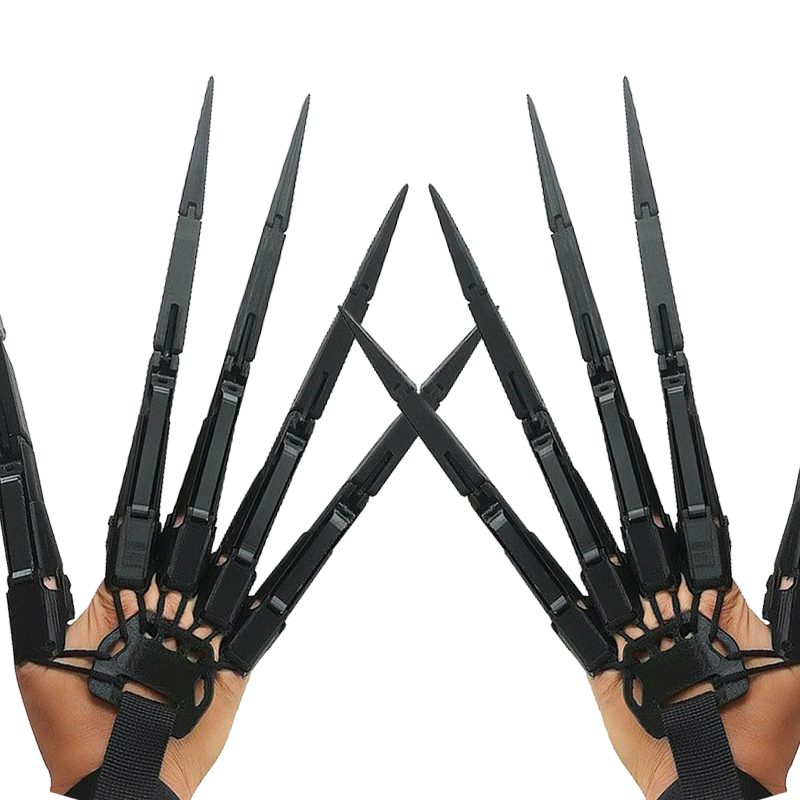 Party Decoration Halloween Creative Articulated Fingers Printed Gloves with Flexible Joint Paws Extensions Party Cosplay Decoration Costume Props 220908