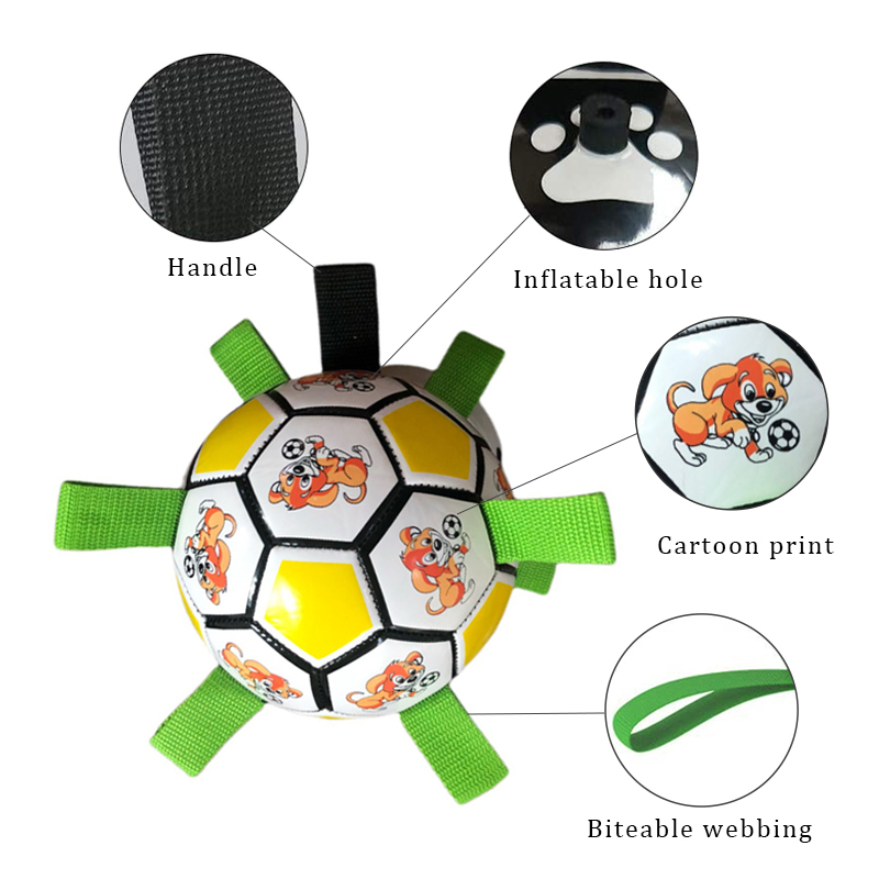 Jouets pour chiens à mâcher KOMMILIFE Football interactif pour s entraînement en plein air Football Pet Bite Chew Medium Large Ball 220908