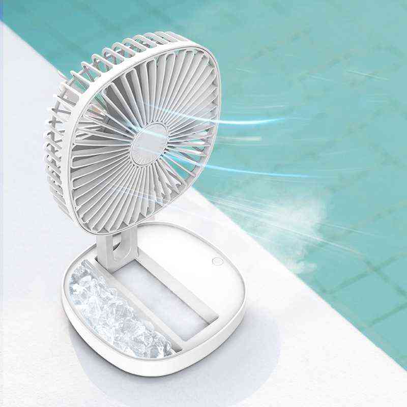 Elektriska fläktar Infällbar vikbar mini Desktop Fan Outdoor USB Fan Charging Rotatable Aromaterapy and Ice T220907