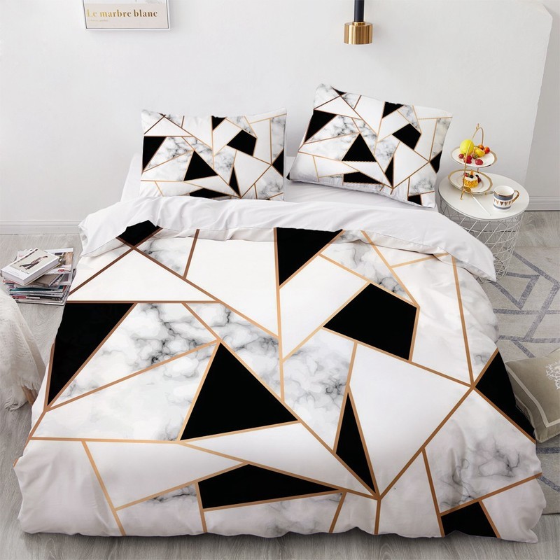 Ensembles de literie Ensembles de literie simples 3D Marbling Housse de couette Housse de couette Couette Linge de lit Taie d'oreiller King Queen Full Double Single Home Textile 220908