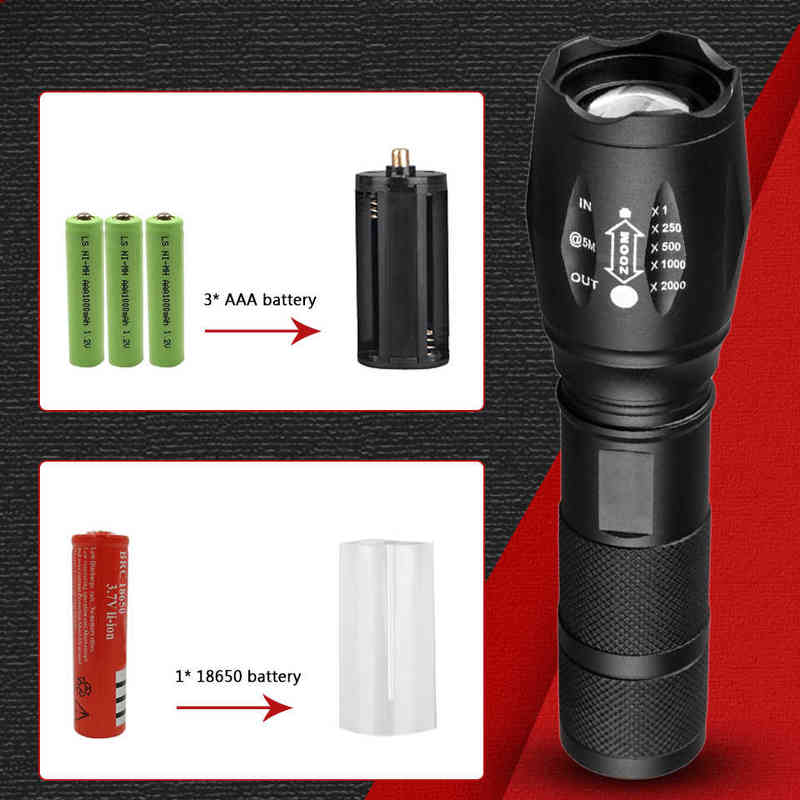 Ceholyd Led Flashlight Ultra Bright Torch V6/L2/T6 Camping Light 5 Switch Modes Zoomable Bicycle Light Use 18650 Battery J220713