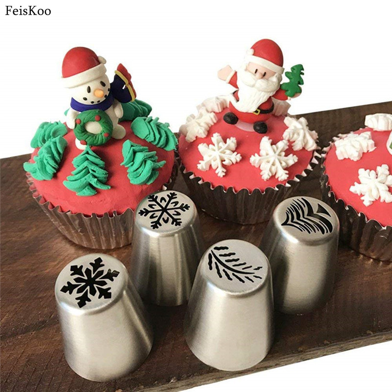 Moldes de cozimento Diy Christmas Cake Pastry Tube Mold Cream gelo de gabinete Bocagem de panos de panos de decoração de bolo 220908