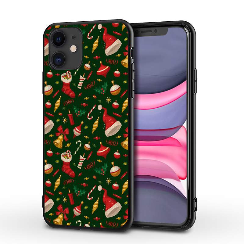 Xmas Christmas Gift Soft TPU Cases For iphone 15 14 Plus Pro Max 13 12 11 XS MAX XR X 8 7 6 6S Merry Santa Claus Hat Tree Snow Snowman Red Black Gel Phone Cover Skin Coque