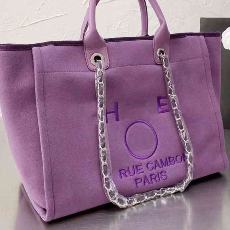 Stora lyxiga kvinnors strandväskor handväskor ch Brand Canvas Packs broderade klassiska kvinnor Evening Bag High Quality Big Handbag239y