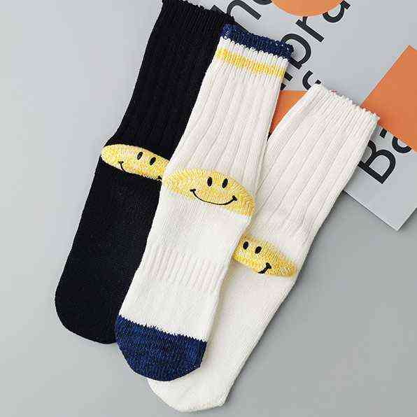 KAPITAL Socks Men's Women's Fashion Face Knitted Middle Tube Socks T220804