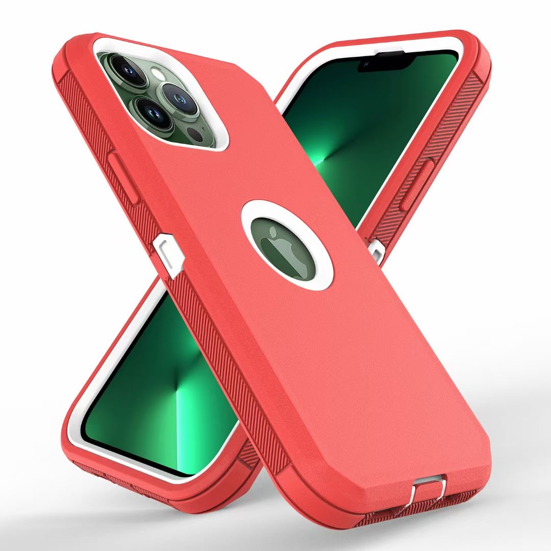 For iPhone 14 Plus Pro Max iPhone14 Defender Case IP14 Logo Hole Cases w/ Belt Clip Full-Body Out Door Skin Rugged Cases with Built-in Kickstand