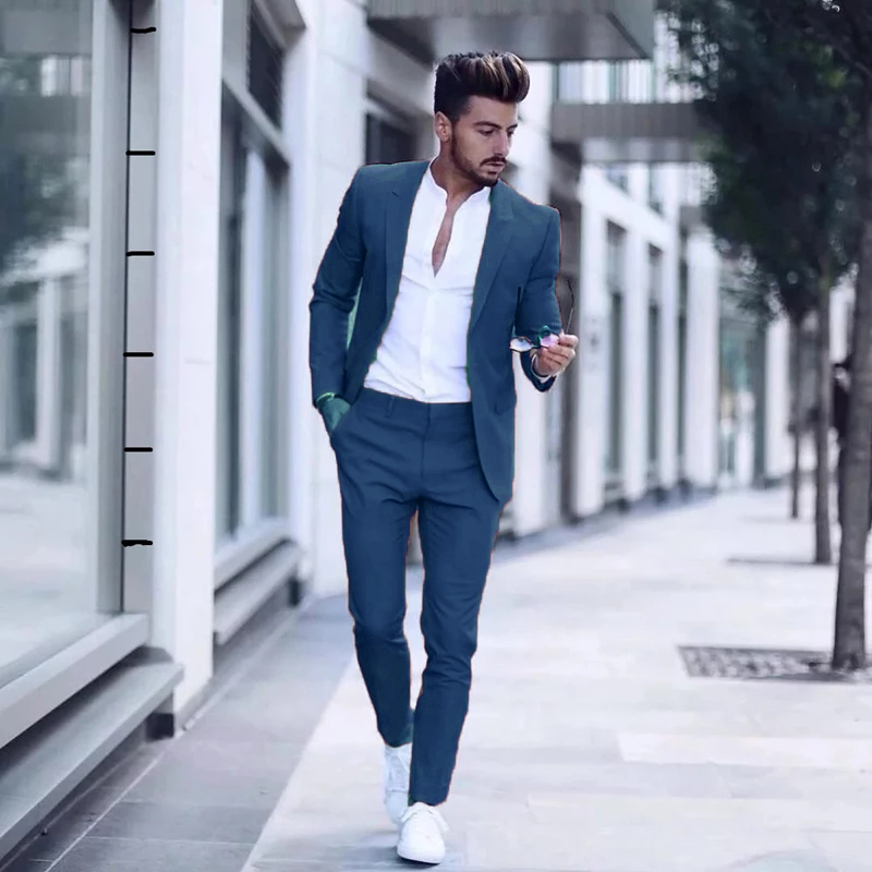 Erkek Suit Blazers Sıradan Moda Lüks İş Erkek Takım Düğün Partisi Smokin İnce Fit Yakel Takım Maljetetler 220909