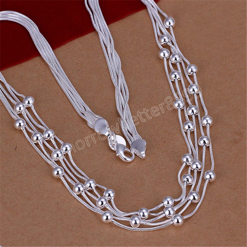 925 kleur zilveren vaste sieraden set dame bruiloft mode Europese stijl ketting ketting kettingen armbanden vrouwen