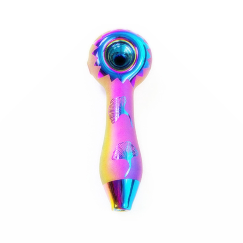 Cool Coloré Plus Motif Tuyaux En Verre Épais Conception Portable Cuillère Bol Sèche Herb Filtre À Tabac Bong Pipe À Main À La Main Huile Rigs Fumer Porte-Cigarette