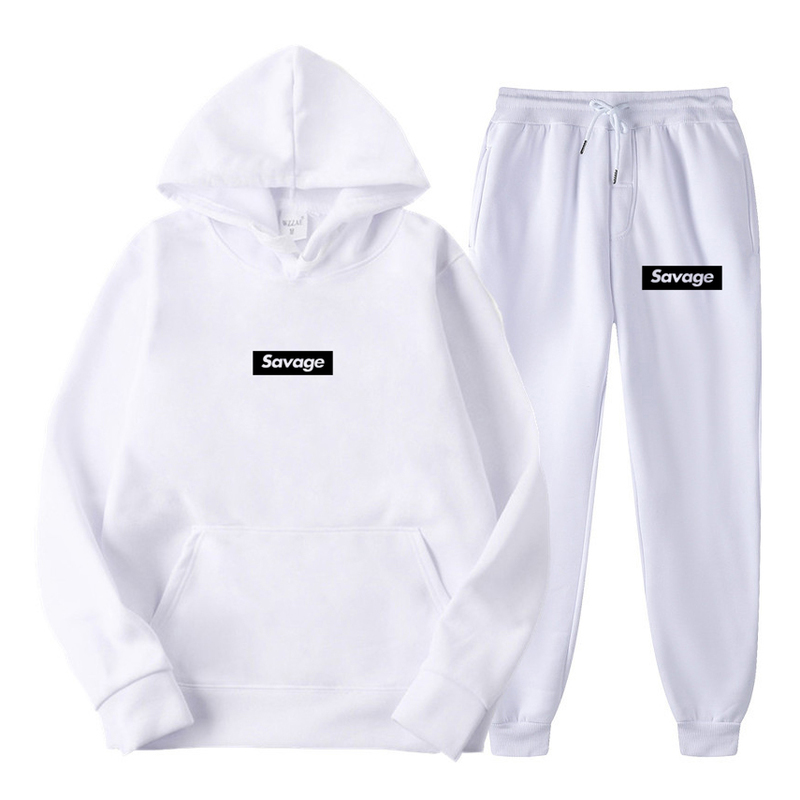 Herresp￥r Savage Men Women Tracksuit Hoodies Casual Long Sleeve Pullover Pants Suit Fleece Hooded Sportswear Suit Two Piece Sets 220909