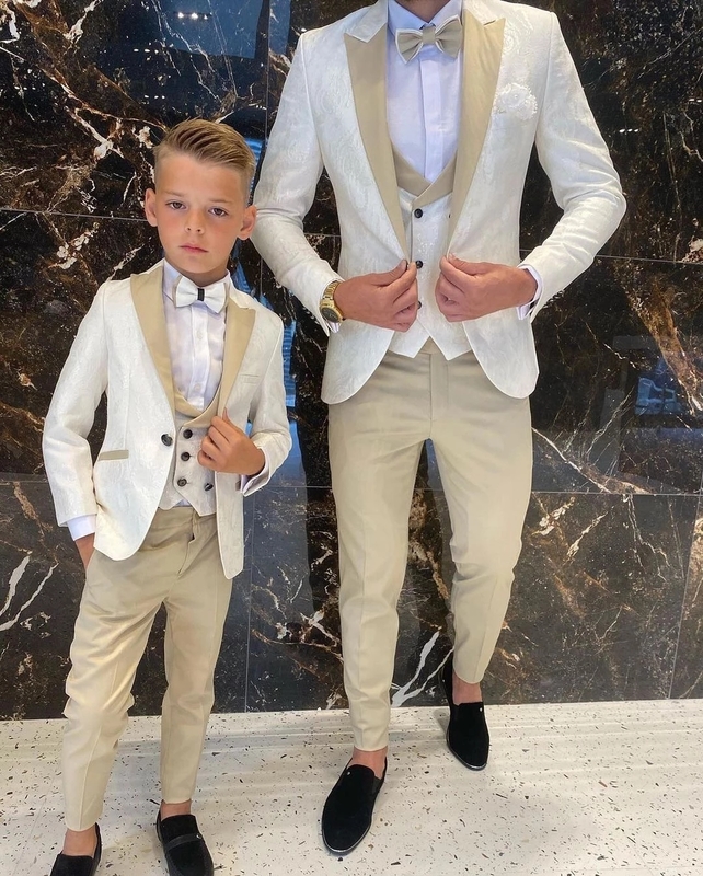 Men's Suits Blazers est Pattern Father And Son Men Suits Wedding Prom Groom Tuxedos Terno Masculino Slim Fit Blazer JacketPantVest 220909