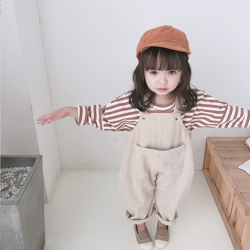 Overalls Children Toddler Boys Kids Solid Overalls Suspender Trousers Casual Corduroy Baby Bib Pants Solid Outwear 9M5T 220909