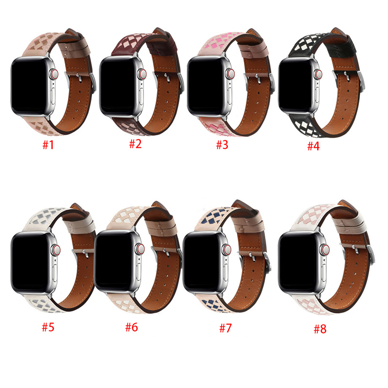 Apple Watch Band 49mm 45mm 41mm 42mm 44mm 44mm 38mm Luxury Wristband IWATCH SERIES 8 7 6 5 4 3交換可能な時計バンドアクセサリーのヴィンテージ編組レザーストラップ
