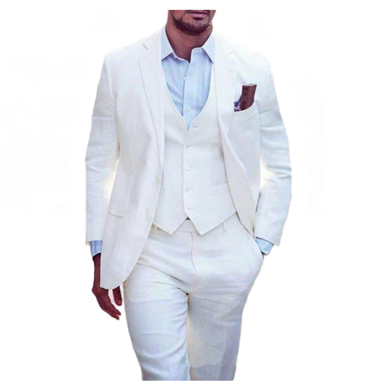 Abiti da uomo blazers bianco slim fit da spicco abiti da sposa maschi da 3 pezzi pantaloni gilet set da ballo formale smoking business uffici usatura costume homme 220909