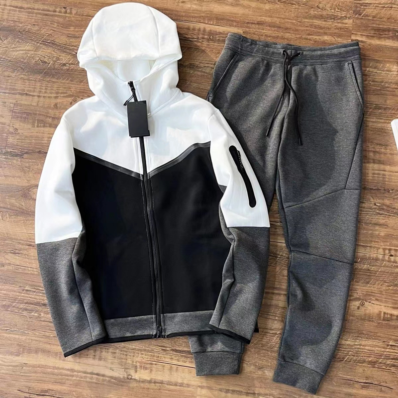 Tjock Deisnger Tech Fleece Pant Hoodie Men Man Two Zip Jacket Techfleece Hoodies Långärmare Jackor Jogger Tracksuit Mens Tracksuits Sweatpants Pant Pant