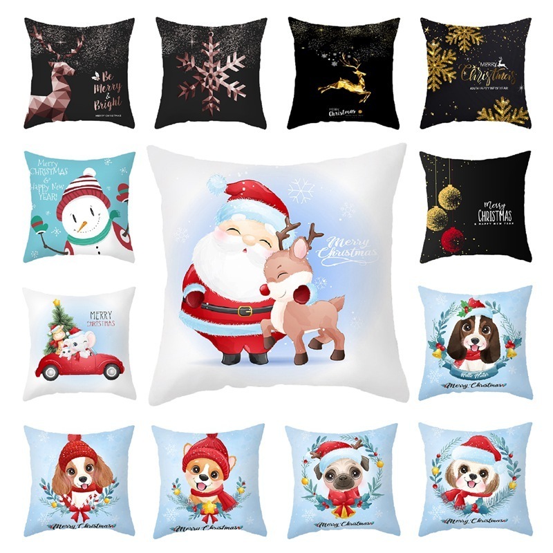 Outra festa de eventos suprimentos de Natal Cushion Capa Decorações alegres para o ornamento de casa Navidad Noel Natal Presentes Happy 220908