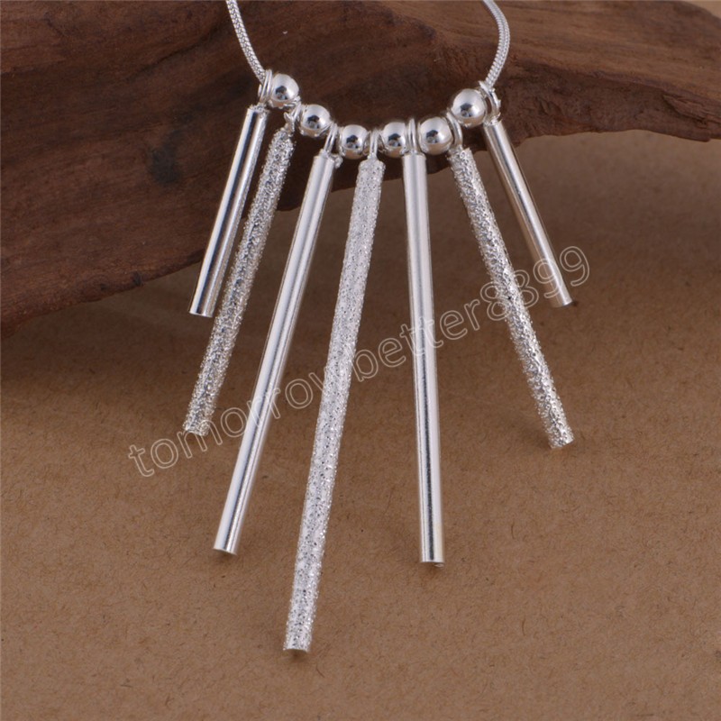 925 dijes de plata joyería boda retro collar de siete columnas mujer dama pendientes de gota conjunto de joyería de moda