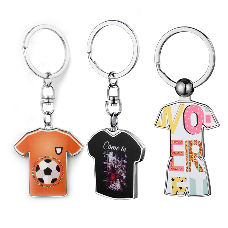 Bag Parts Sublimation DIY White Blank Metal Footable T-shirt Keychain