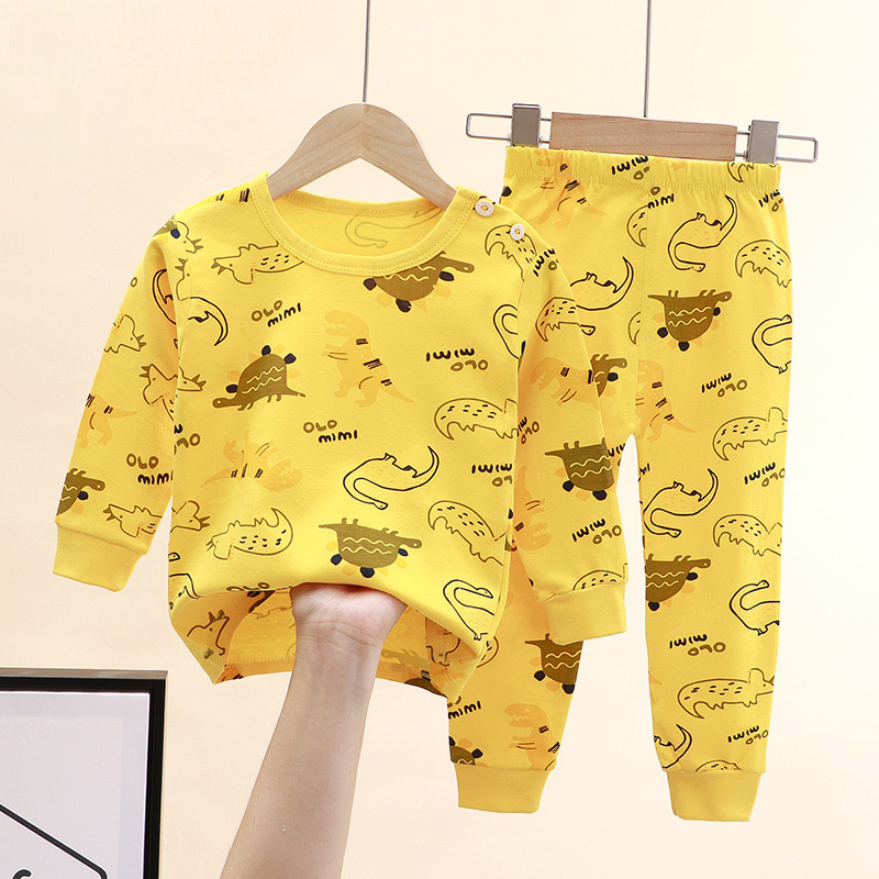 Pajamas Born Kids Boys Girls Pajama مجموعات الرسوم المتحركة الأكمام الطويلة الطويلة اللطيفة Tshirt قمم مع سروال طفل طفل ملابس نائم 220909