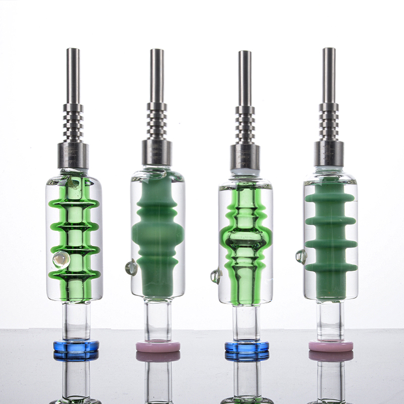 Mini Freezable Glycerin NC Kits Nector Collector Hookahs 14mm Smoking Hand Pipe Glass Bong Nector Collectors Tobacco Tools