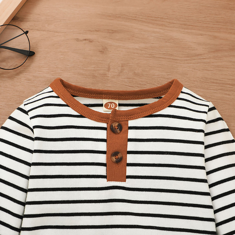 Kleidungssets Hibobi geborener Baby Jungen Kleidung Streifen Druck Langarm Shirt Top und Hose Herbst -Outfit Set Kids Clothing Sets 220909