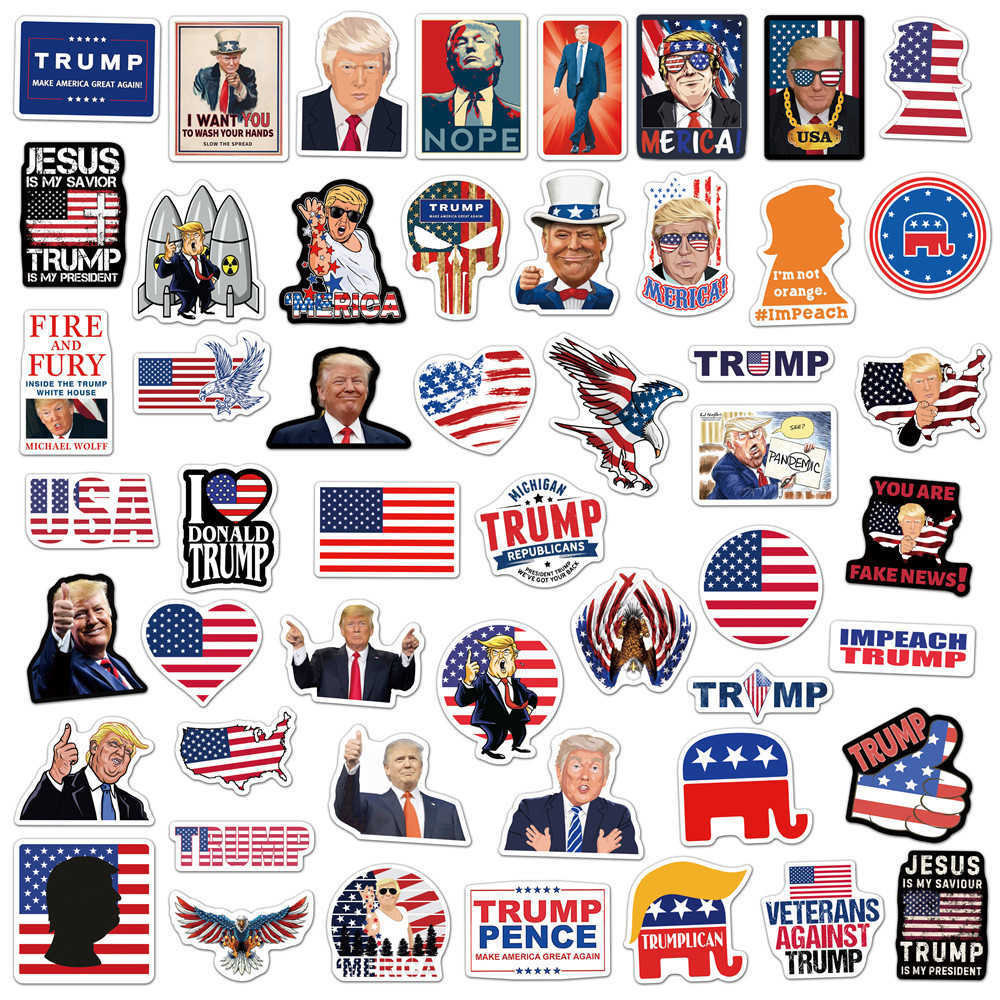 Trump Funny Architecture Stickers Waterproof Skateboard Guitar Fridge Laptop Bike Joke Graffiti Stickers Kid Toys