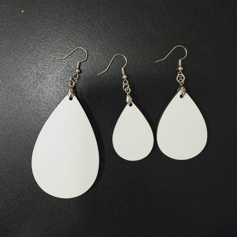 Different Sz tear drop earrings sublimation ear pendants custom wooden sublimation blank earring DIY jewelry Z11