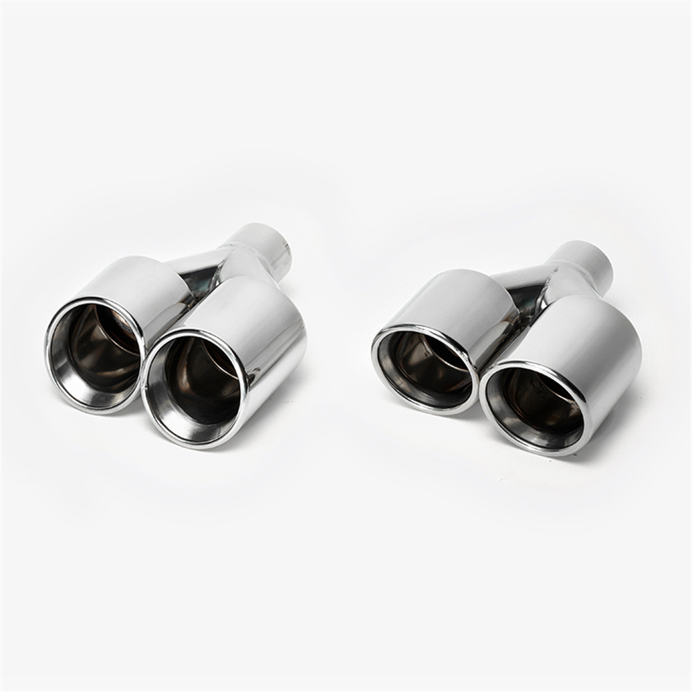 كاتم الصوت كل شعار M Black M y Double Outlet 93mm لـ BMW Car Muffler مجددة العادم أنابيب الكربون ذيل ذيل ذيل