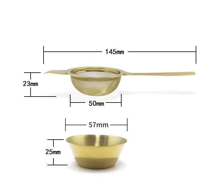 Stainless Steel Tea Strainer Filter Fine Mesh Infuser Coffee Cocktail Food Reusable Gold Silver Color SN4686