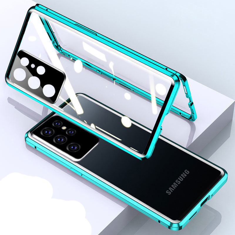 Magnetic Double Side Tempered Glass Clear Cases for Samsung Galaxy S22 Ultra 360 Full Protective Phone Case