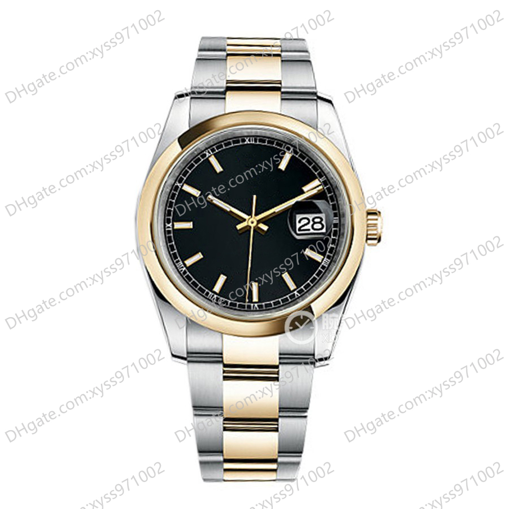 Luxus Unisex Watch 2813 Automatische mechanische 116203 Schwarze Männer Uhr 36mm Diamant Dial Sapphire Glass Ladies Uhren Stainl1729