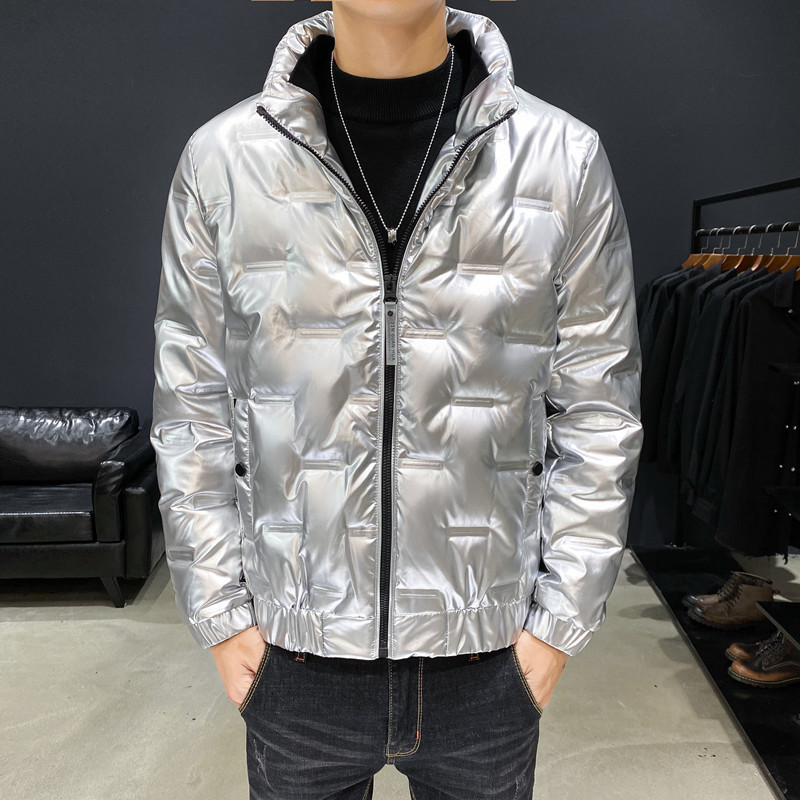 Heren Down Parkas Winter Brand Student Slim Fit Mens Embosed Light Down Jackets houden warm 220909