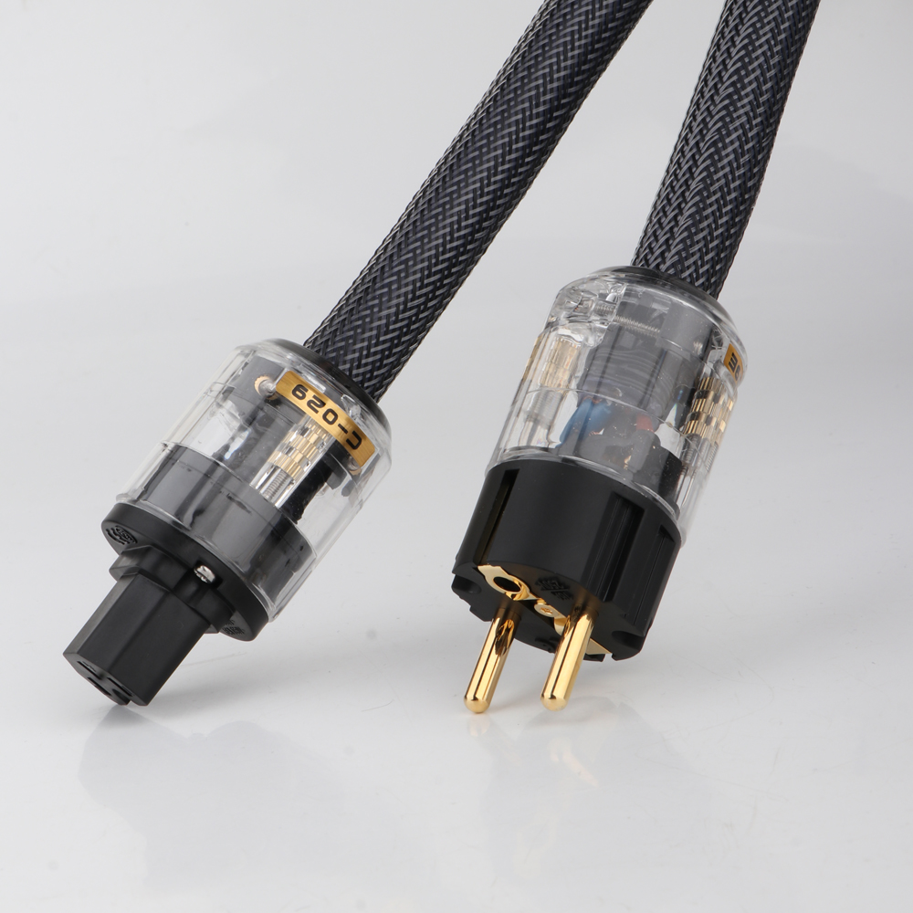Högkvalitativ digital Cablesaudio Video Cables Hi End 4Square Hifi Audio EU/US Pure Copper Cable