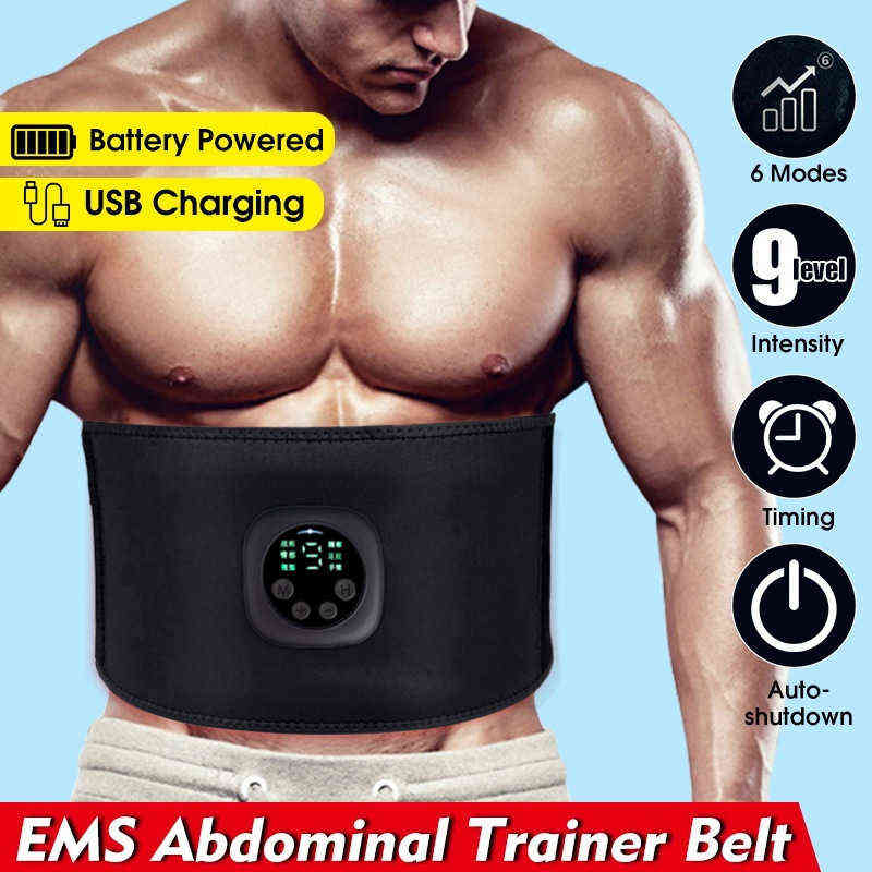 Entegre Equip Ems Elektrikli Karın Vücudu Zayıflama Kemeri Bel Bant Akıllı Karın Kas Stimülatörü ABS Eğitim Fitness Kilo Yağ Yanık 0908