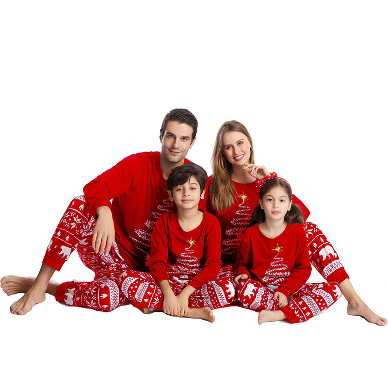 Famille Matching Tenues Couple Famille Christmas Pyjamas Année Costume pour enfants Mother Kids Vêtements correspondant aux tenues de Noël P9413561