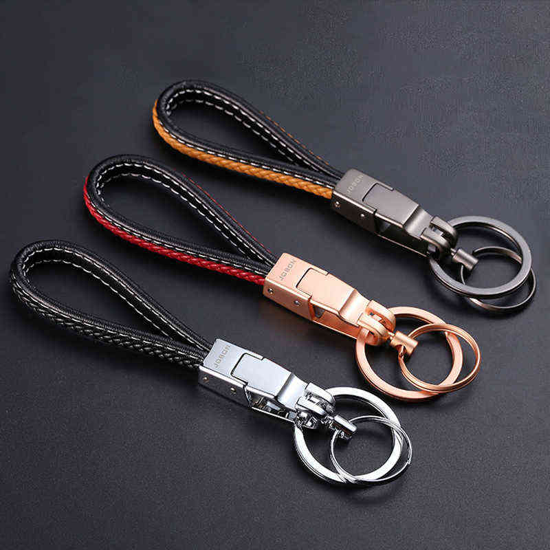 Keychains Jobon High-Grade Car Key Chain Women Men Custom Lettering Keychains Leather Key Ring Holder Bag Pendant Jewelry Gifts for Men T220909