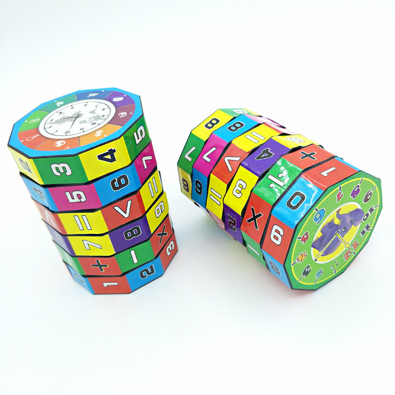 Children Early Educational Toys 6 Layers Mathematics Cube Detachable Arithmetic Cylinders Number Cube for Students Kids Gift