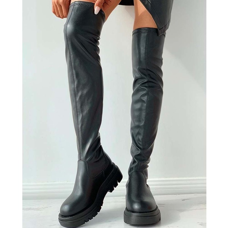 Boots Doratasia Brand Brand Женская платформа бедра высокая мода тонкие каблуки на коленях женскую вечеринку Женщина 220909