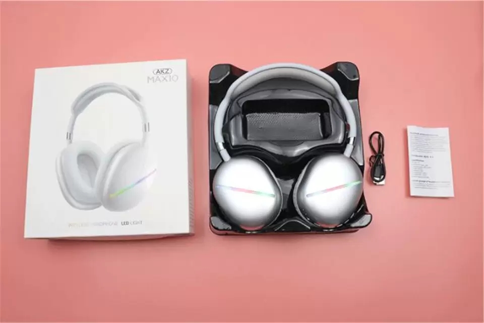 Casque Casque Bluetooth émettant de la lumière Casques sans fil Basses lourdes Max 10