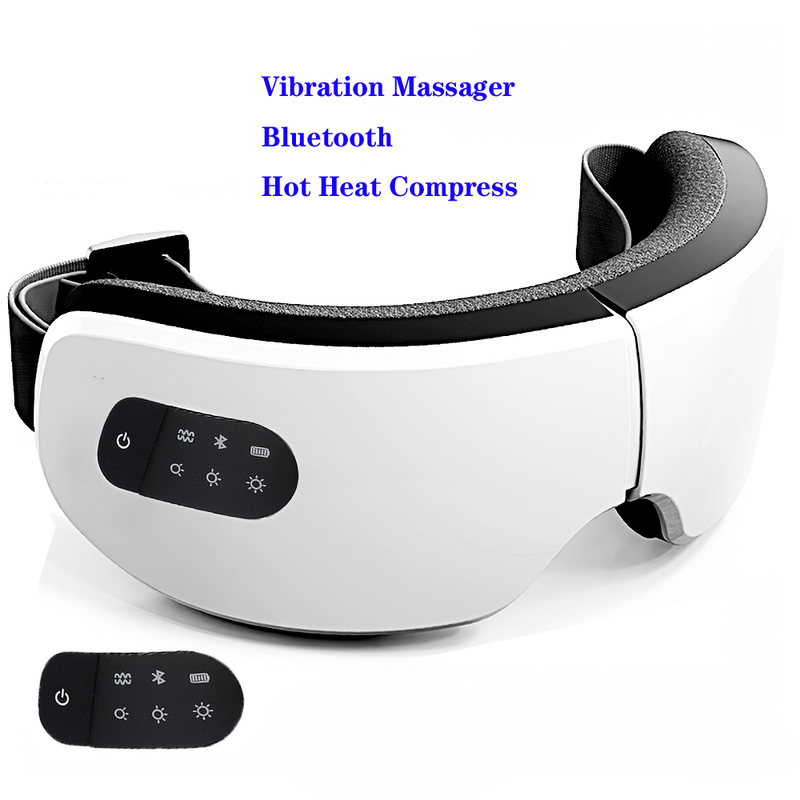 Massager Eye Smart Mask Vibrator Compress Bluetooth Parating Opieka ogrzewania Zmęczenie Zaspanie Składane urządzenie ładowanie USB 220909