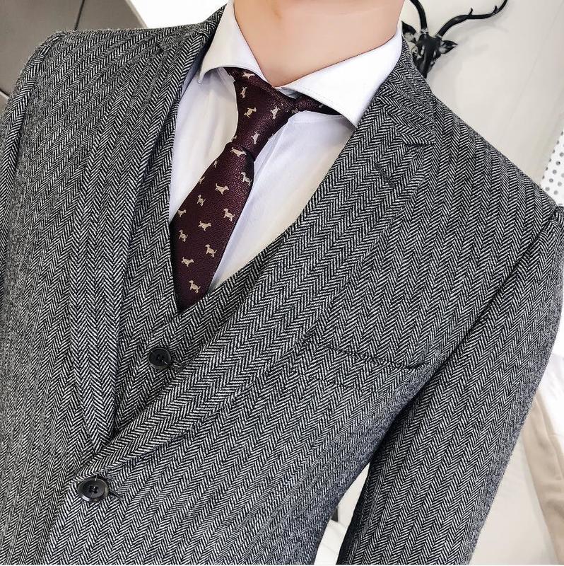 Ternos masculinos Blazers para vestido de noiva de alta qualidade 50% de lã Forwal Wear JacketSssSove -Tea