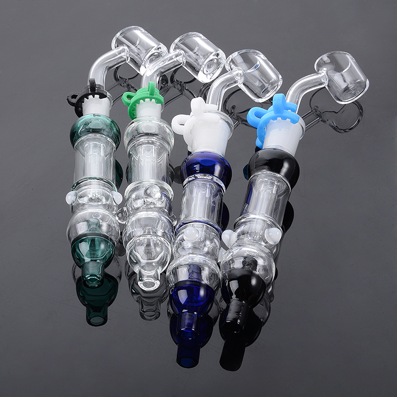 Heady NC Hockah Glass Borosilicate 흡연 액세서리 10mm 조인트 190mm 길이의 Nector Collector Quartz Banger Top Colorful NC39