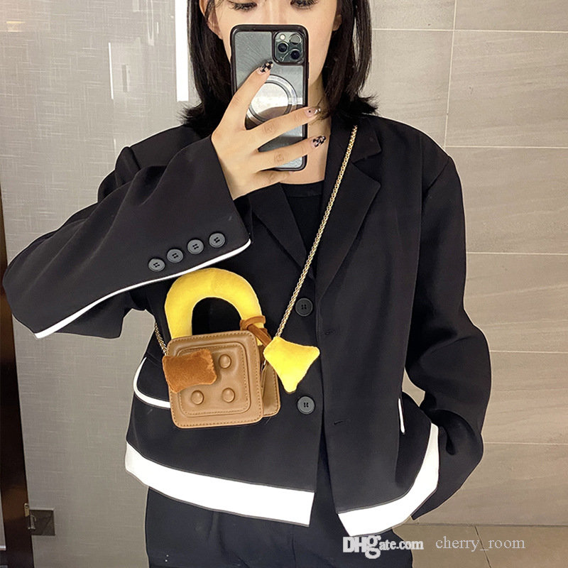 Barn modehandväskor 2022 Autumn Winter Biscuit Shape Girl Texture Lady Chain Crossbody Bag Parent-Child One Shoulder Bags F1504