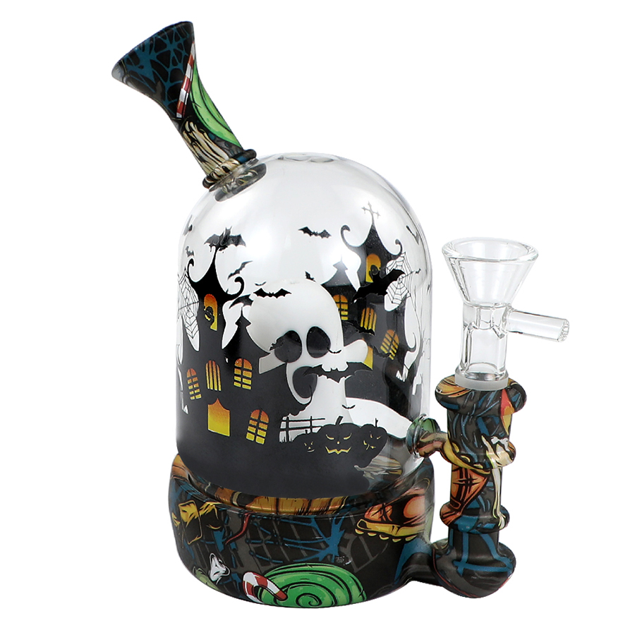 Rökningstillbehör Halloween Ghost Water Pipe Seasonal Item Silicone Pipes Glass Bongs