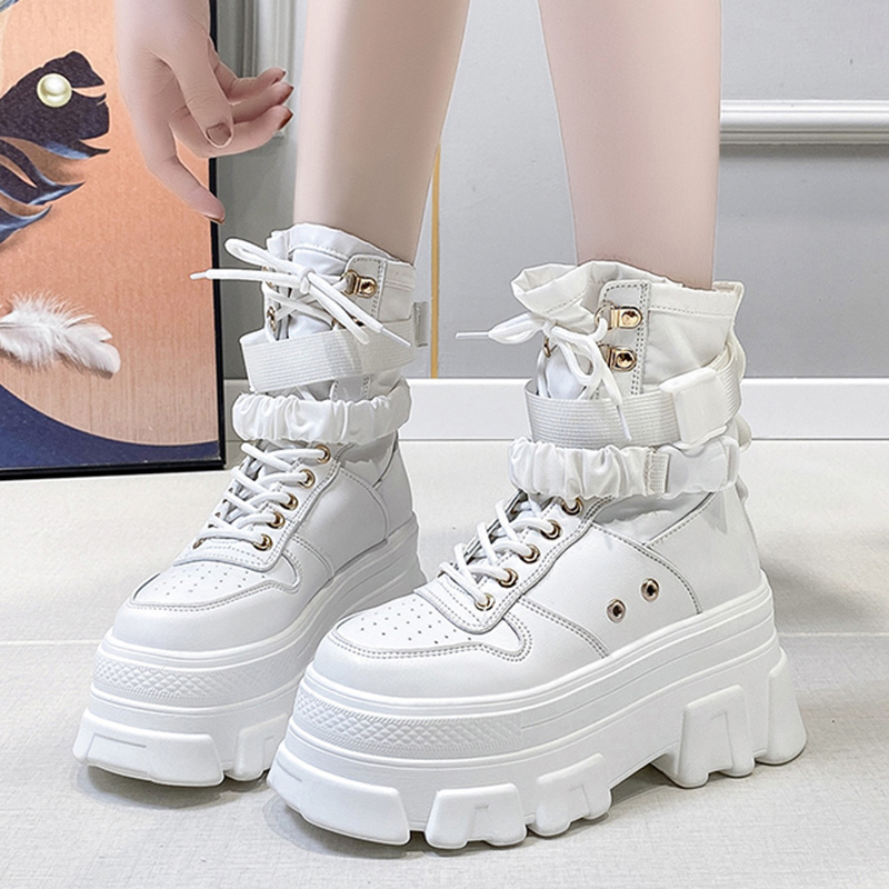 Boots Rimocy Green Punk Chunky Platform Motorcycle Women Autumn Winter Gothic Shoes Woman Thick Bottom Lace Up Ankle Botas Mujer 220909